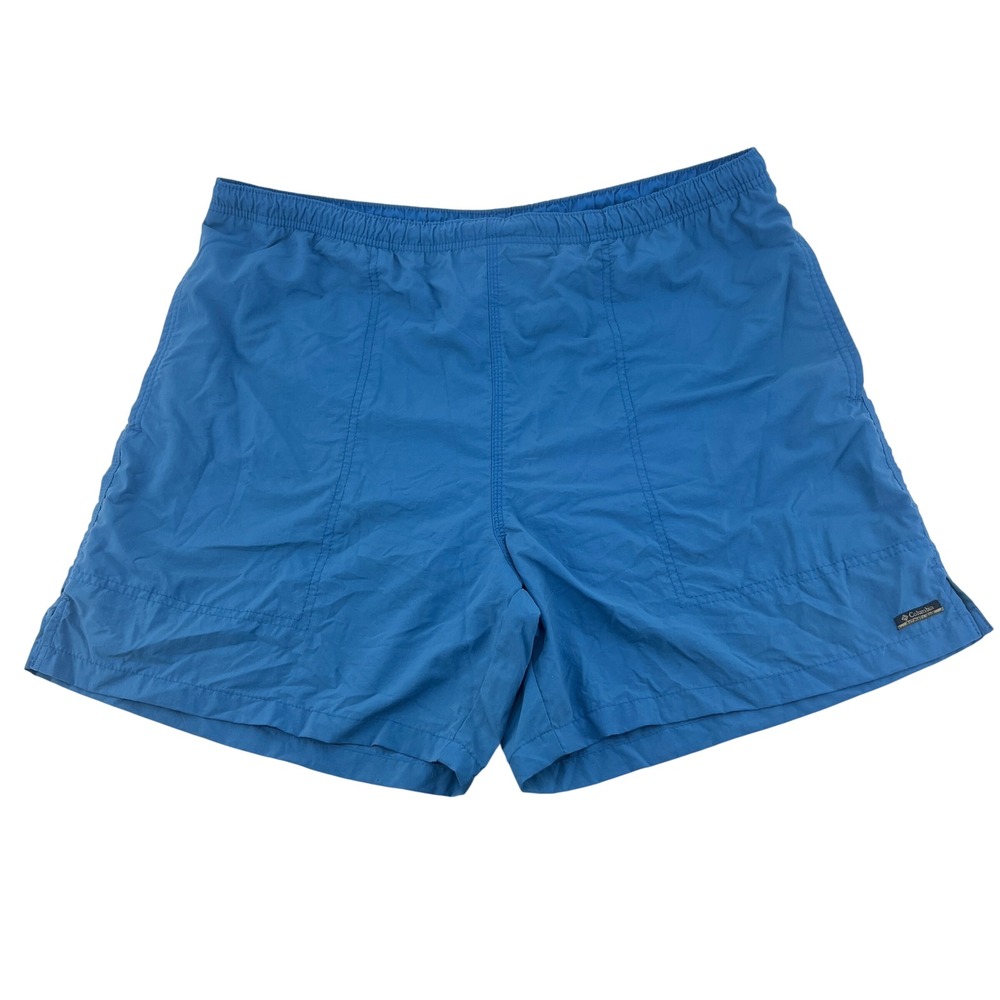Columbia Mens Blue Nylon Swim Trunks Mesh Lined Board Shorts Large‎